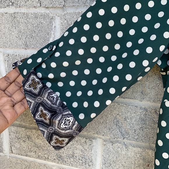 Gerry Weber Polka Dot green shirt| Size 46 - Picture 7 of 9